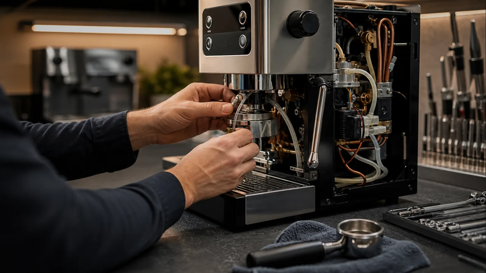 Кофемашина Gaggia на диагностике в сервисе ТЕХНОКОФЕ